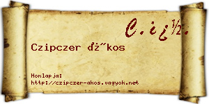 Czipczer Ákos névjegykártya